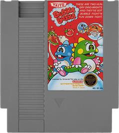 Cartridge artwork for Bubble Bobble on the Nintendo NES.