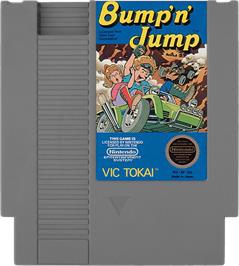 Cartridge artwork for Bump 'n' Jump on the Nintendo NES.