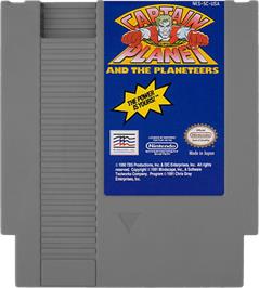 Cartridge artwork for Captain Planet and the Planeteers on the Nintendo NES.
