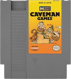 Cartridge artwork for Caveman Ugh-Lympics on the Nintendo NES.