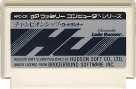 Cartridge artwork for Championship Lode Runner on the Nintendo NES.