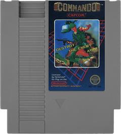 Cartridge artwork for Commando on the Nintendo NES.