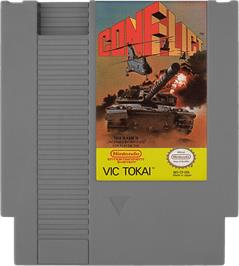 Cartridge artwork for Conflict on the Nintendo NES.