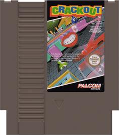 Cartridge artwork for Crackout on the Nintendo NES.