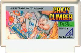 Cartridge artwork for Crazy Climber on the Nintendo NES.