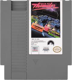 Cartridge artwork for Days of Thunder on the Nintendo NES.