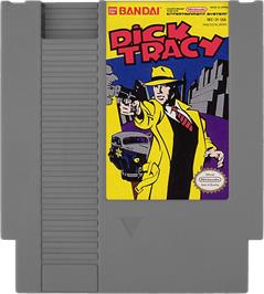 Cartridge artwork for Dick Tracy on the Nintendo NES.