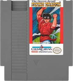 Cartridge artwork for Flying Dragon: The Secret Scroll on the Nintendo NES.