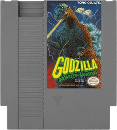 Cartridge artwork for Godzilla: Monster of Monsters on the Nintendo NES.
