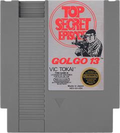 Cartridge artwork for Golgo 13: Top Secret Episode on the Nintendo NES.