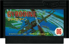 Cartridge artwork for Gyrodine on the Nintendo NES.