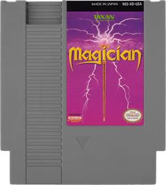 Cartridge artwork for Magician on the Nintendo NES.