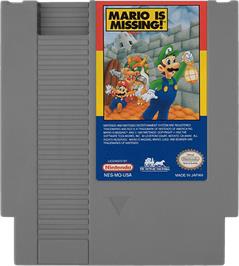 Cartridge artwork for Mario is Missing on the Nintendo NES.