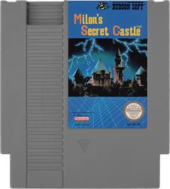 Cartridge artwork for Milon's Secret Castle on the Nintendo NES.