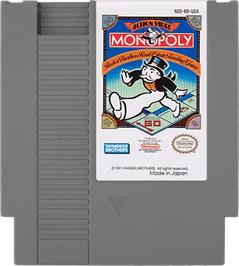 Cartridge artwork for Monopoly on the Nintendo NES.