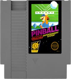 Cartridge artwork for Pinball on the Nintendo NES.