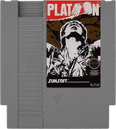 Cartridge artwork for Platoon on the Nintendo NES.