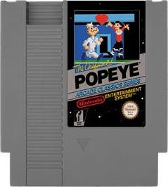 Cartridge artwork for Popeye on the Nintendo NES.