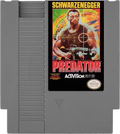 Cartridge artwork for Predator: Soon the Hunt Will Begin on the Nintendo NES.