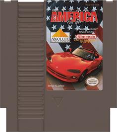 Cartridge artwork for Race America on the Nintendo NES.