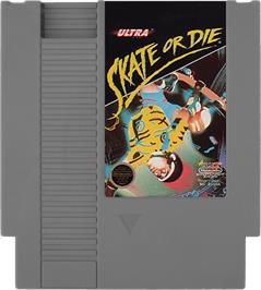 Cartridge artwork for Skate or Die on the Nintendo NES.