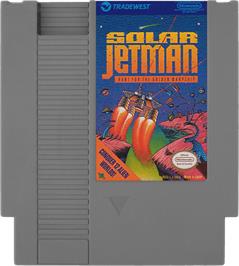 Cartridge artwork for Solar Jetman: Hunt for the Golden Warpship on the Nintendo NES.