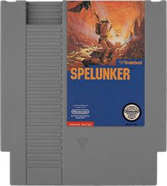 Cartridge artwork for Spelunker on the Nintendo NES.