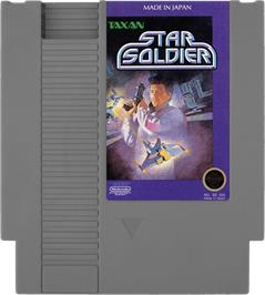 Cartridge artwork for Star Soldier on the Nintendo NES.