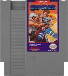 Cartridge artwork for Strider on the Nintendo NES.