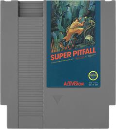 Cartridge artwork for Super Pitfall on the Nintendo NES.