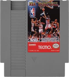 Cartridge artwork for Tecmo NBA Basketball on the Nintendo NES.