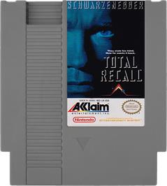 Cartridge artwork for Total Recall on the Nintendo NES.