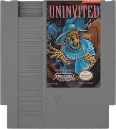 Cartridge artwork for Uninvited on the Nintendo NES.