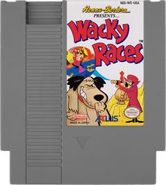 Cartridge artwork for Wacky Races on the Nintendo NES.