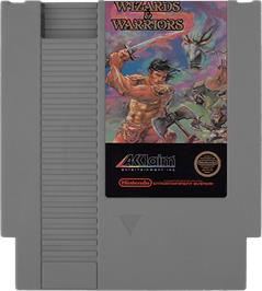 Cartridge artwork for Wizards & Warriors on the Nintendo NES.