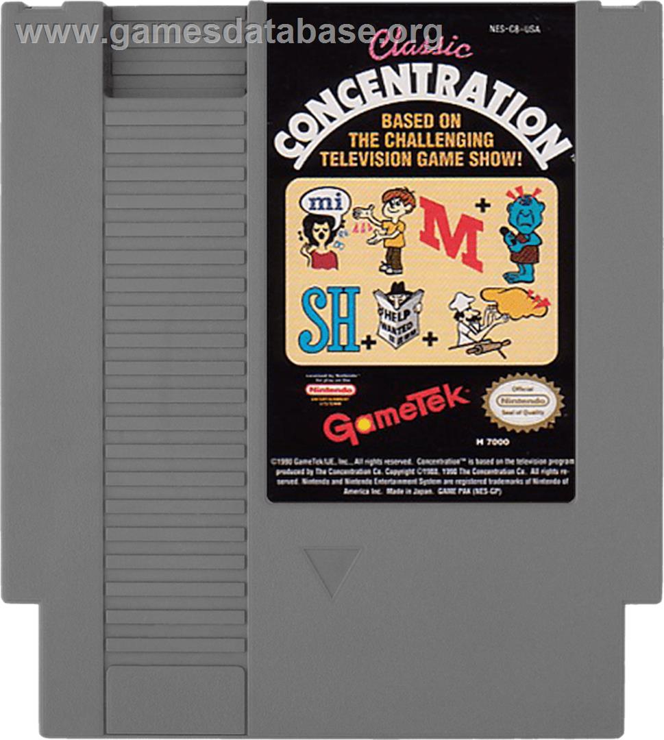 Classic Concentration - Nintendo NES - Artwork - Cartridge