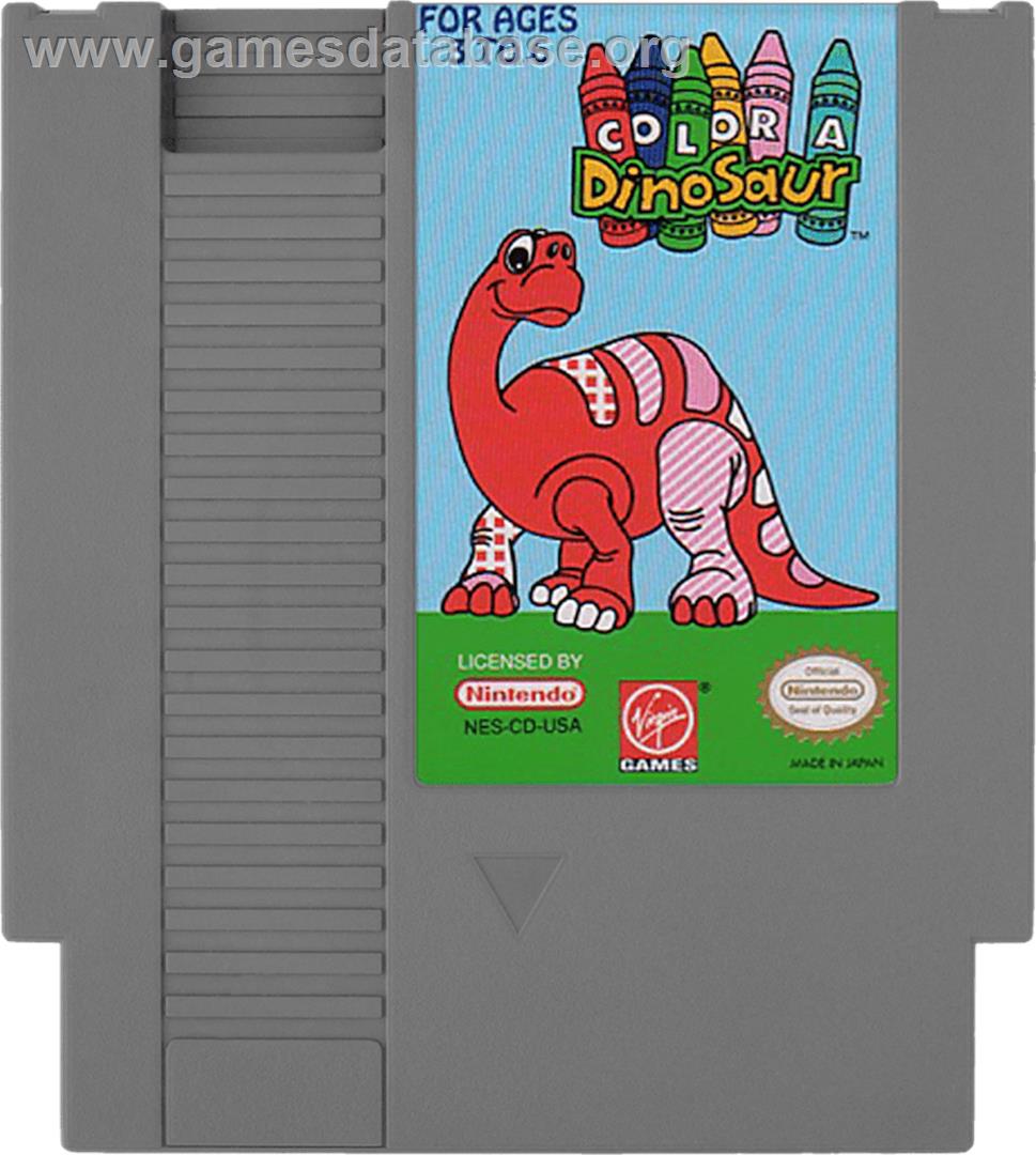 Color a Dinosaur - Nintendo NES - Artwork - Cartridge