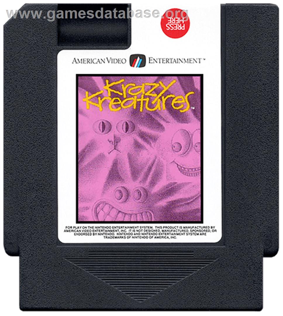 Krazy Kreatures - Nintendo NES - Artwork - Cartridge