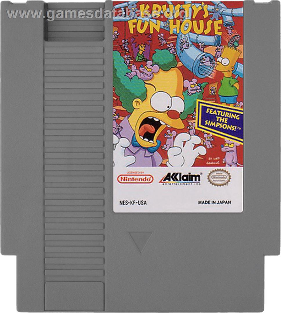 Krusty's Fun House - Nintendo NES - Artwork - Cartridge