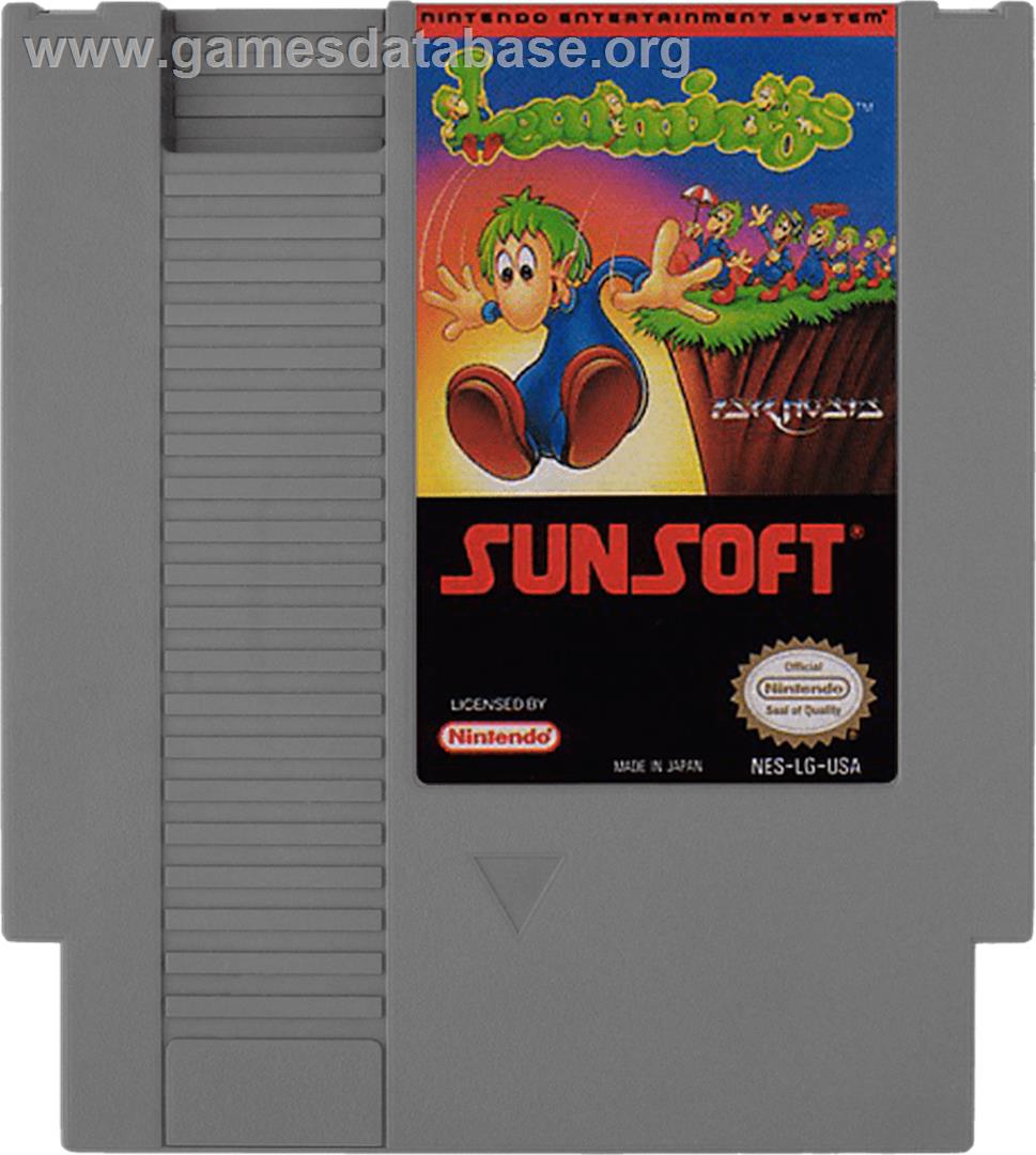 Lemmings - Nintendo NES - Artwork - Cartridge