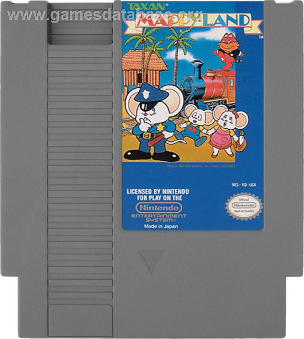 Mappy Land - Nintendo NES - Artwork - Cartridge