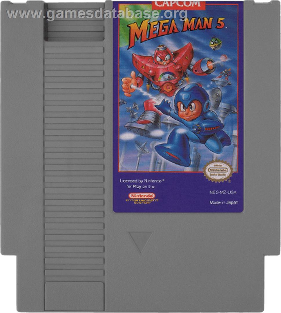 Mega Man 5 - Nintendo NES - Artwork - Cartridge