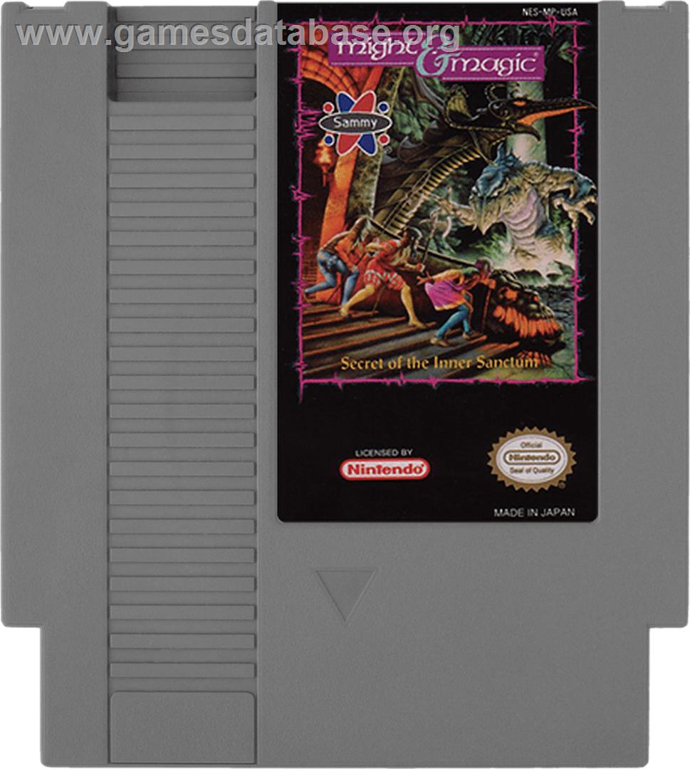 Might and Magic: Secret of the Inner Sanctum - Nintendo NES - Artwork - Cartridge