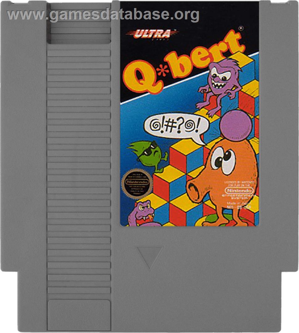 Q*bert - Nintendo NES - Artwork - Cartridge