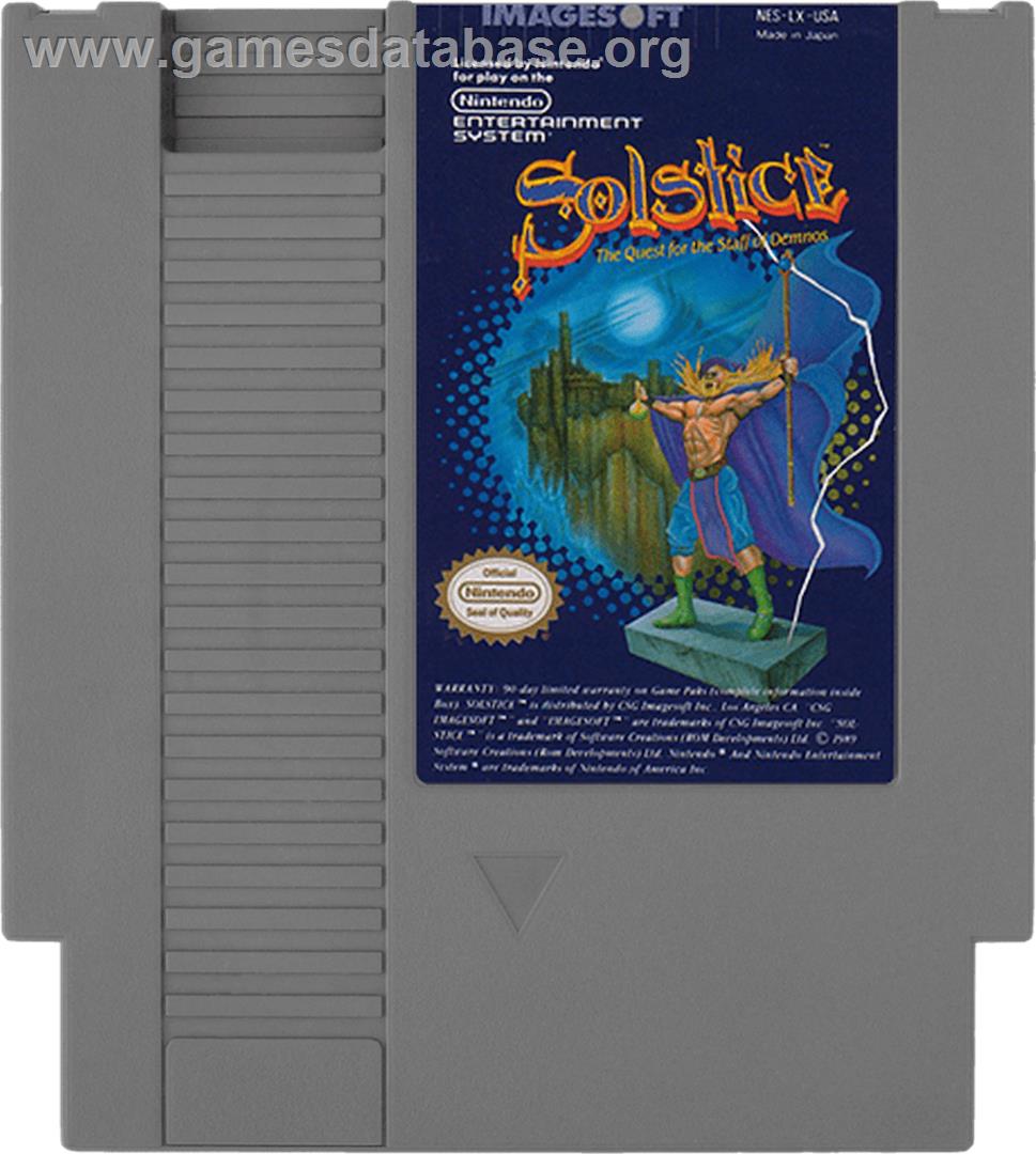 Solstice: The Quest for the Staff of Demnos - Nintendo NES - Artwork - Cartridge