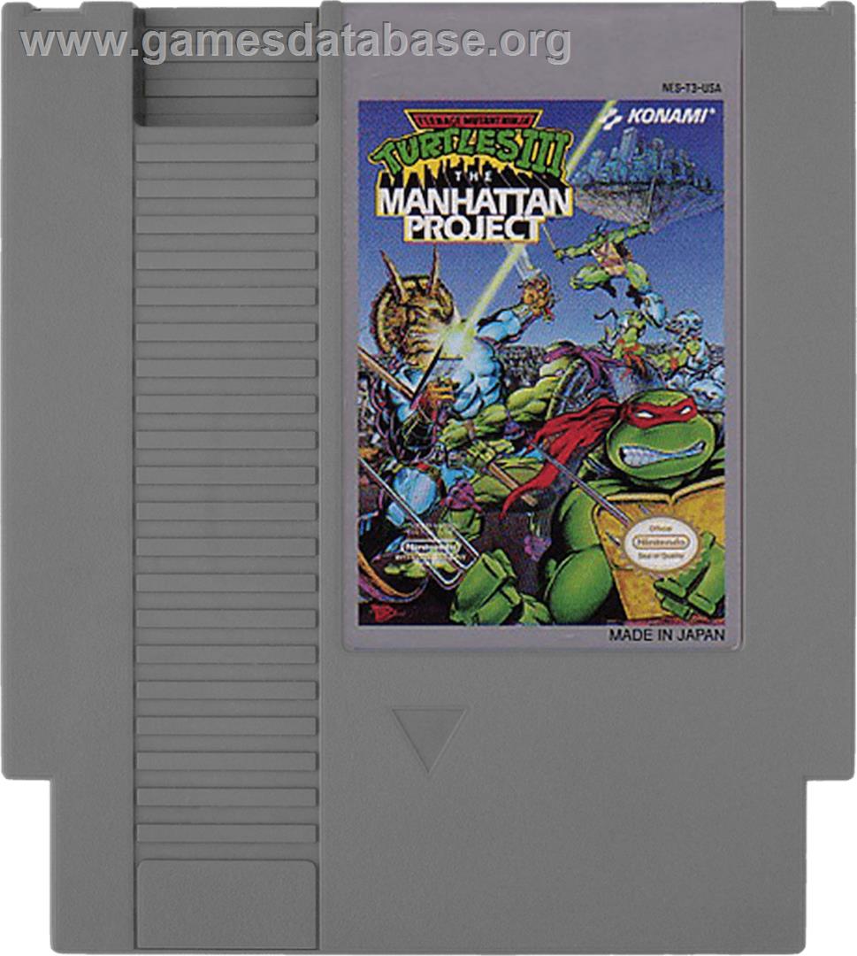 Teenage Mutant Ninja Turtles 3: The Manhattan Project - Nintendo NES - Artwork - Cartridge