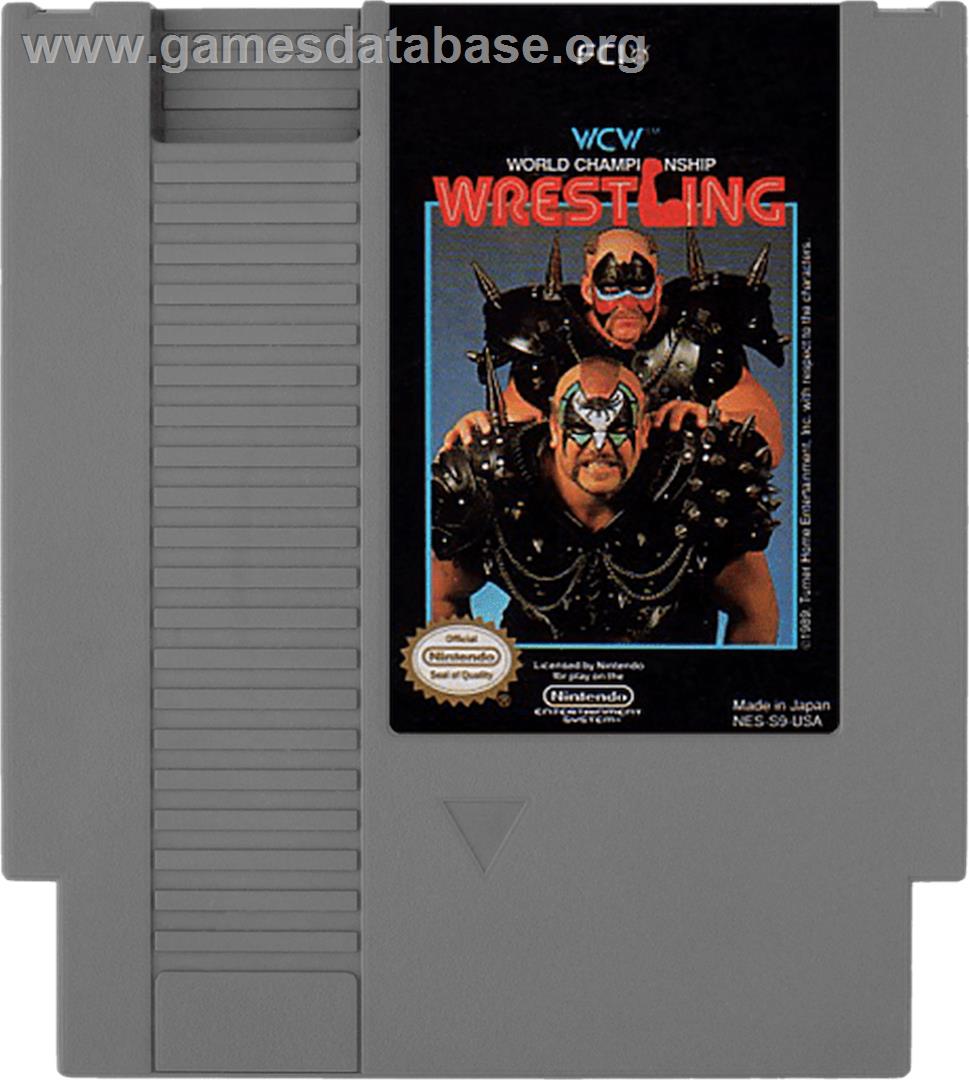 WCW: World Championship Wrestling - Nintendo NES - Artwork - Cartridge