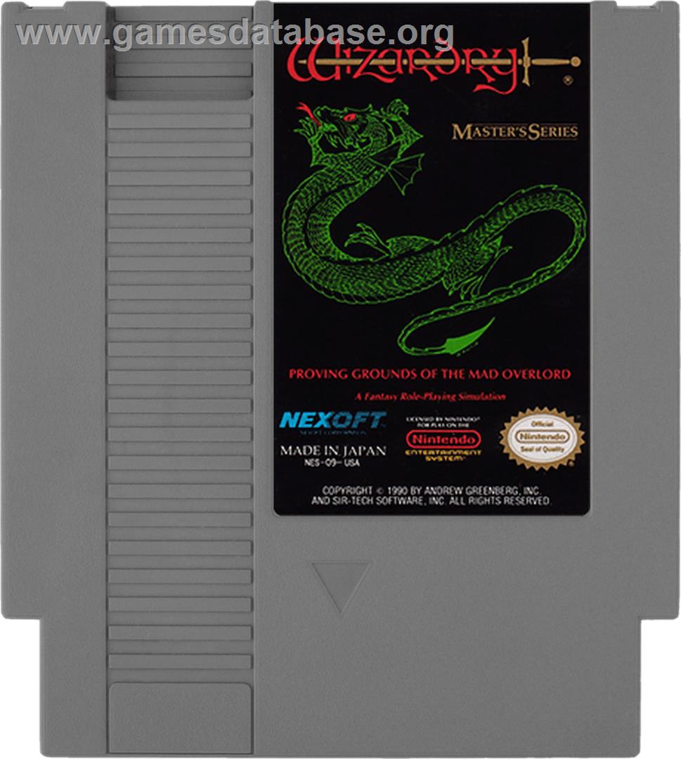 Wizardry: Proving Grounds of the Mad Overlord - Nintendo NES - Artwork - Cartridge