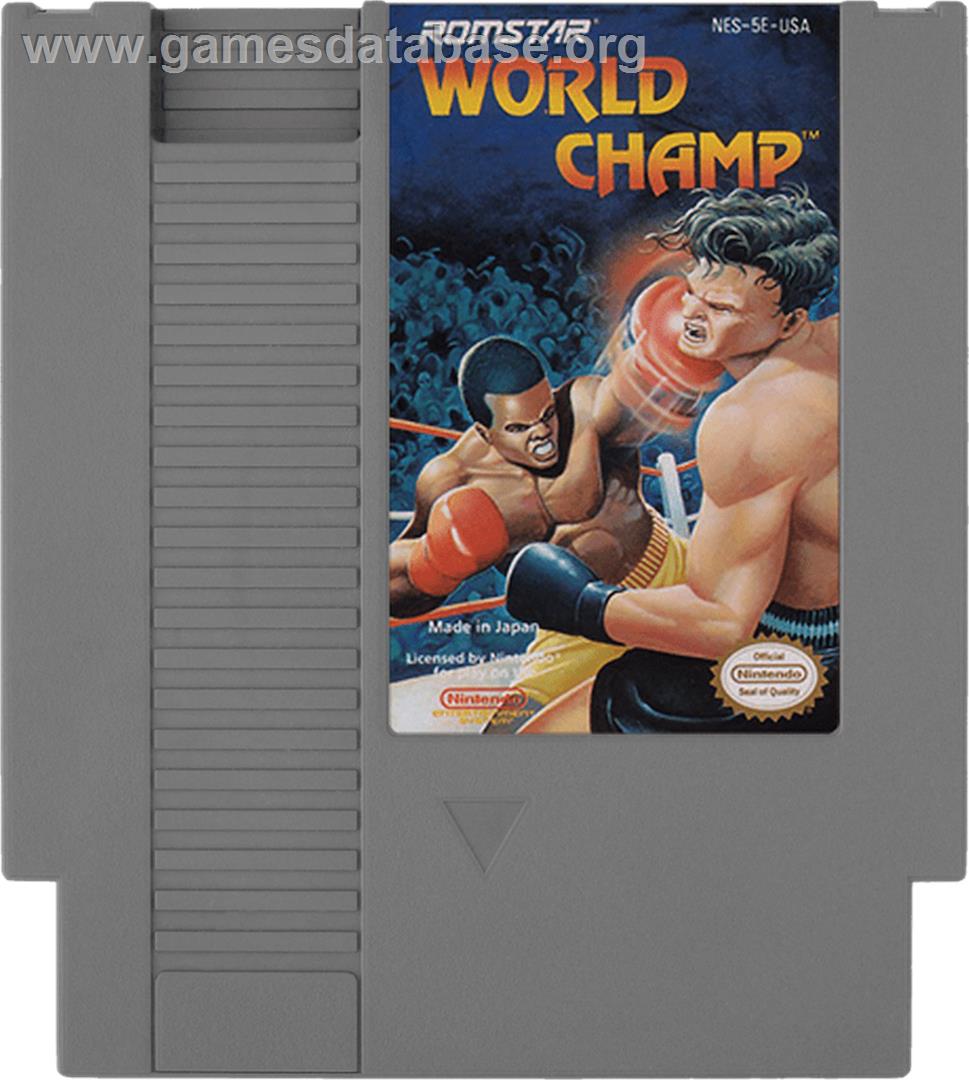 World Champ:  Super Boxing Great Fight - Nintendo NES - Artwork - Cartridge
