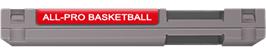 Top of cartridge artwork for All Pro Basketball on the Nintendo NES.